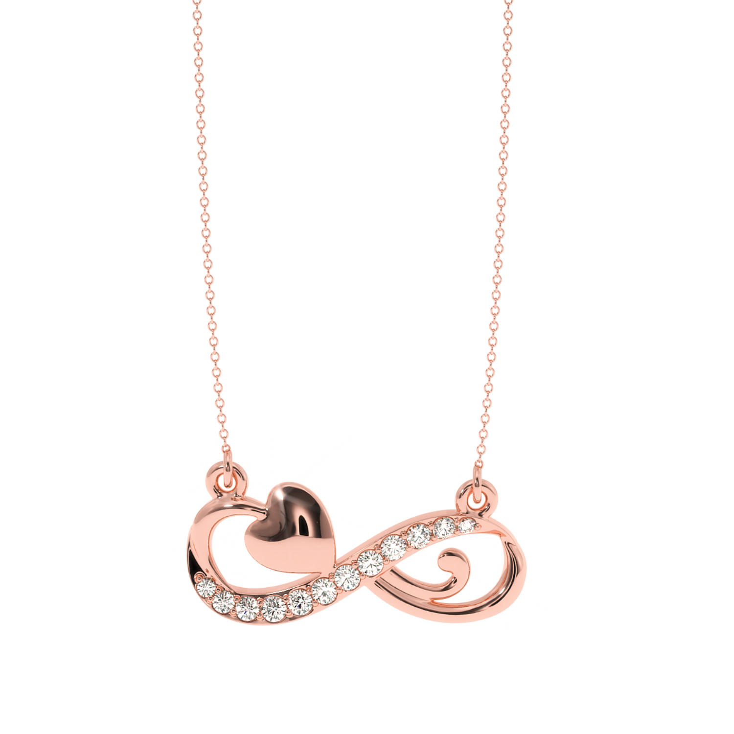 Buy Infinity Heart Diamond Pendant 0.14Ct | Solitairekart